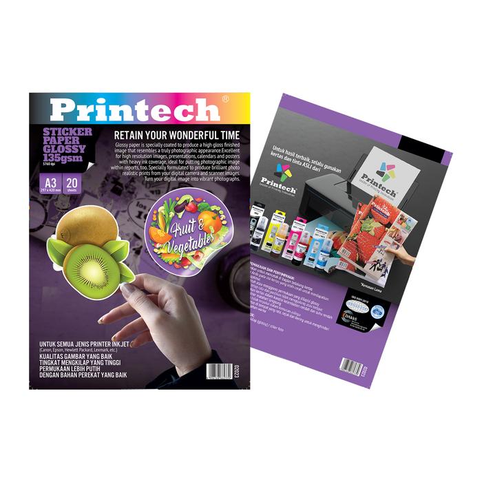 Printech Glossy Sticker A3 135g - Gambar 2