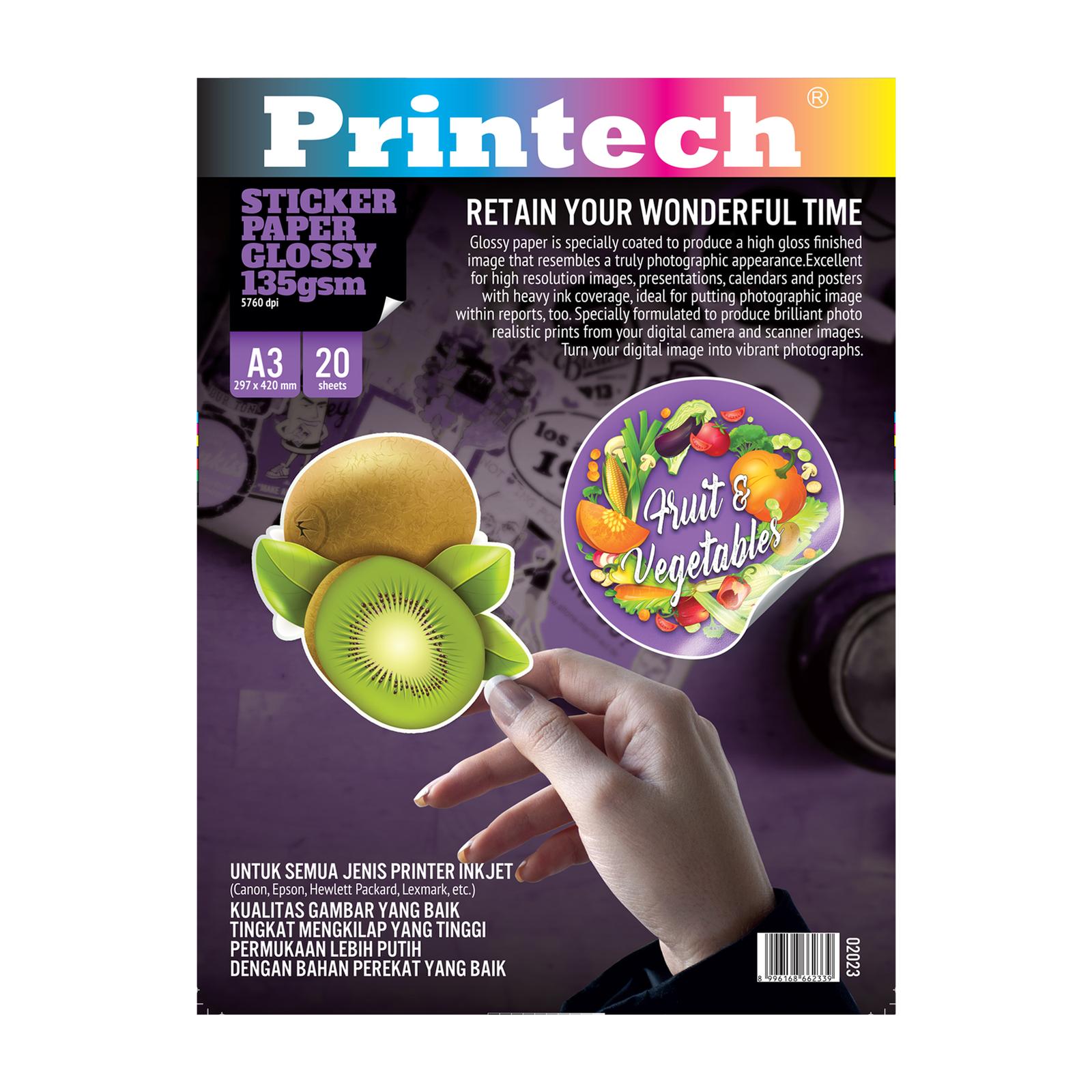 Printech Glossy Sticker A3 135g