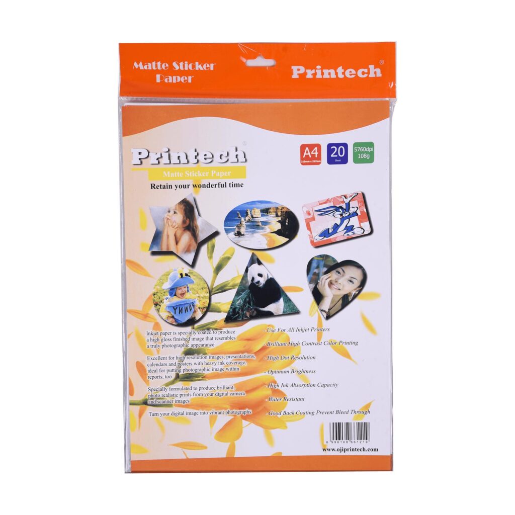 Printech Matte Sticker Paper A4 108g