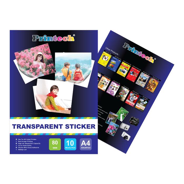 Printech PE Transparant Sticker A4 80 GSM - Gambar 2