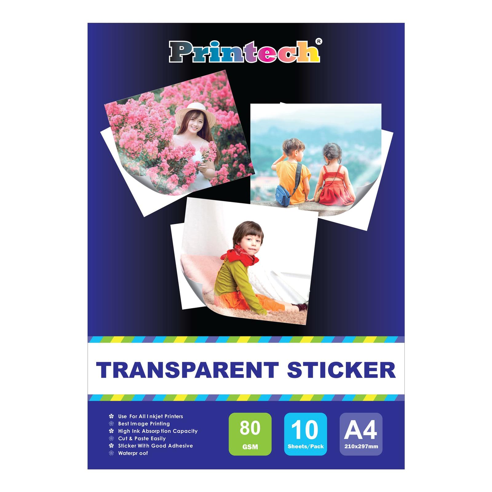 Printech PE Transparant Sticker A4 80 GSM